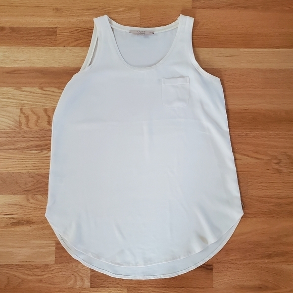 Loft Off-White Sleeveless Blouse - Picture 1 of 7